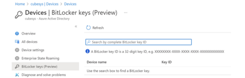 View BitLocker Recovery Key